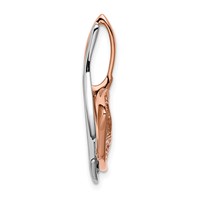 14K Two-tone White and Rose Gold Peg-Set Diamond Slide Mounting Fits Up to 2mm Regular 6mm Fancy Or Reversible Omega view 2