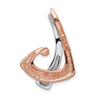 14K Two-tone White and Rose Gold Peg-Set Diamond Slide Mounting Fits Up to 2mm Regular 6mm Fancy Or Reversible Omega view 4