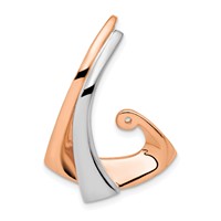 14K Two-tone White and Rose Gold Peg-Set Diamond Slide Mounting Fits Up to 2mm Regular 6mm Fancy Or Reversible Omega view 5