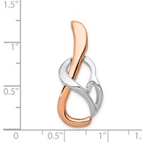 14K Two-tone Slide Fits Up to 4mm Regular 6mm Fancy Or Reversible Omega view 4