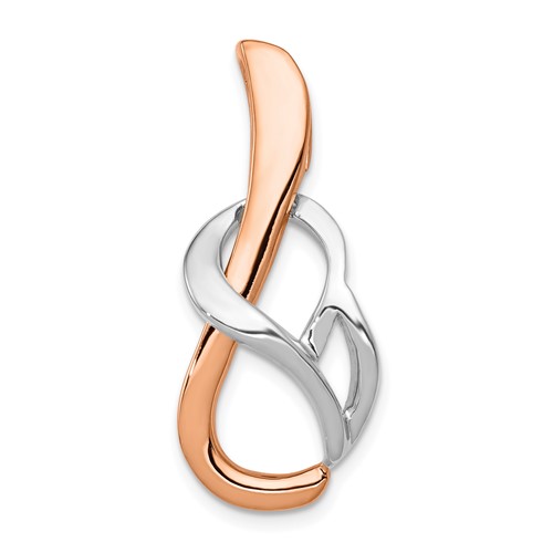 14K Two-tone Slide Fits Up to 4mm Regular 6mm Fancy Or Reversible Omega
