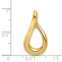 14K Yellow Gold Polished Slide Fits Up to 4mm Regular 6mm Fancy Or Reversible Omega view 4
