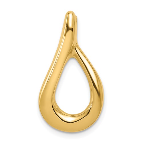 14K Yellow Gold Polished Slide Fits Up to 4mm Regular 6mm Fancy Or Reversible Omega