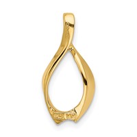 14K Yellow Gold Polished Slide Fits Up to 2mm Regular 4mm Fancy Or Reversible Omega view 3