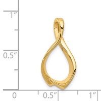 14K Yellow Gold Polished Slide Fits Up to 2mm Regular 4mm Fancy Or Reversible Omega view 4