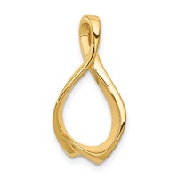14K Yellow Gold Polished Slide Fits Up to 2mm Regular 4mm Fancy Or Reversible Omega view 1
