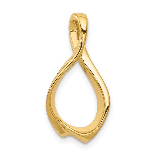14K Yellow Gold Polished Slide Fits Up to 2mm Regular 4mm Fancy Or Reversible Omega