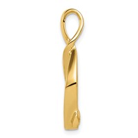 14K Yellow Gold Polished Slide Fits Up to 2mm Regular 5mm Fancy Or Reversible Omega view 2