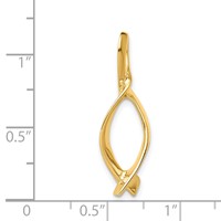 14K Yellow Gold Polished Slide Fits Up to 2mm Regular 5mm Fancy Or Reversible Omega view 4