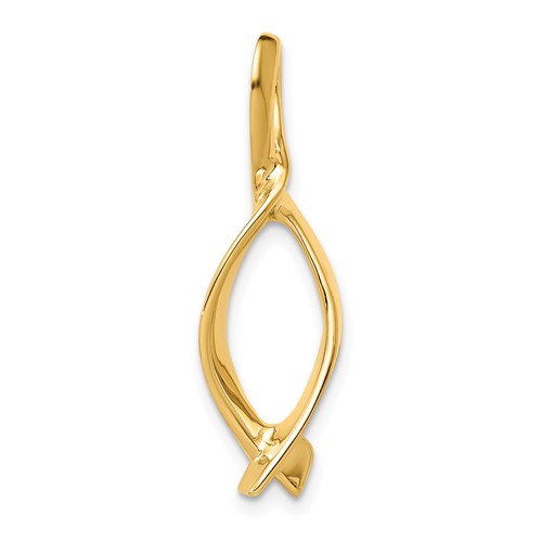 14K Yellow Gold Polished Slide Fits Up to 2mm Regular 5mm Fancy Or Reversible Omega