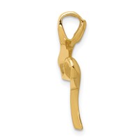 14K Yellow Gold Polished Slide Fits Up to 2mm Regular 4mm Fancy Or Reversible Omega view 2