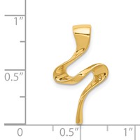 14K Yellow Gold Polished Slide Fits Up to 2mm Regular 4mm Fancy Or Reversible Omega view 4