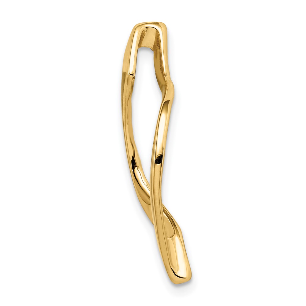 14k Polished Slide Fits up to 8mm Regular/10mm Fancy or Reversible Omega (SL532)
