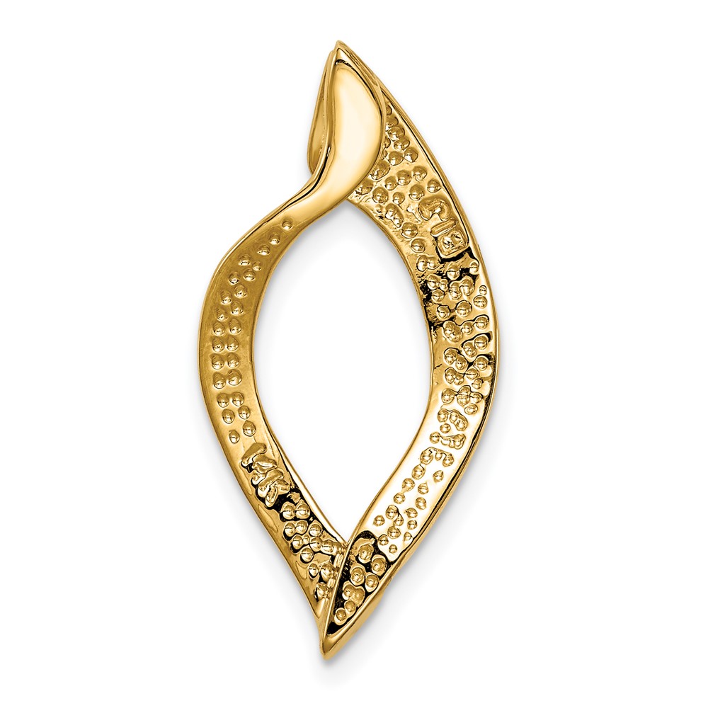14k Polished Slide Fits up to 8mm Regular/10mm Fancy or Reversible Omega (SL532)
