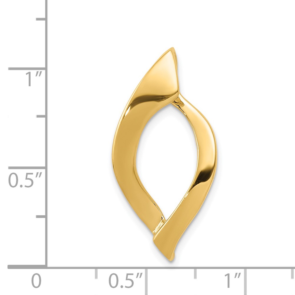 14k Polished Slide Fits up to 8mm Regular/10mm Fancy or Reversible Omega (SL532)