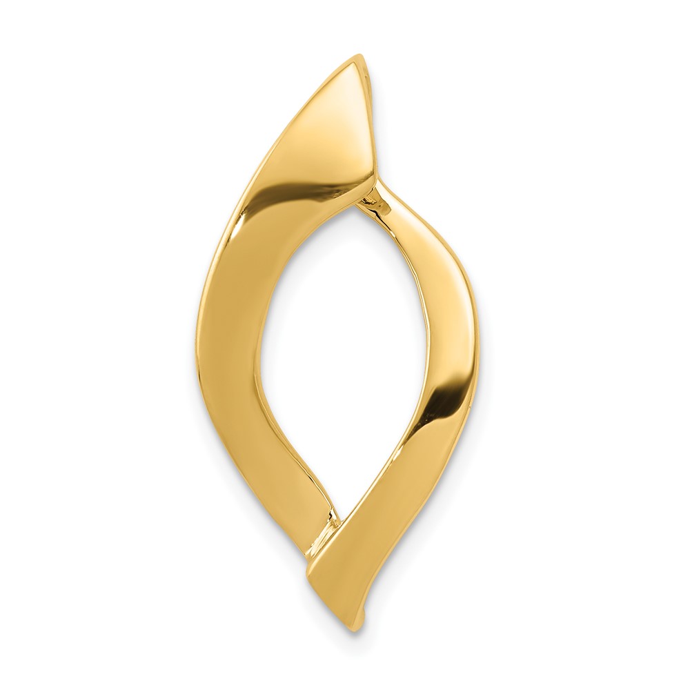 14k Polished Slide Fits up to 8mm Regular/10mm Fancy or Reversible Omega (SL532)