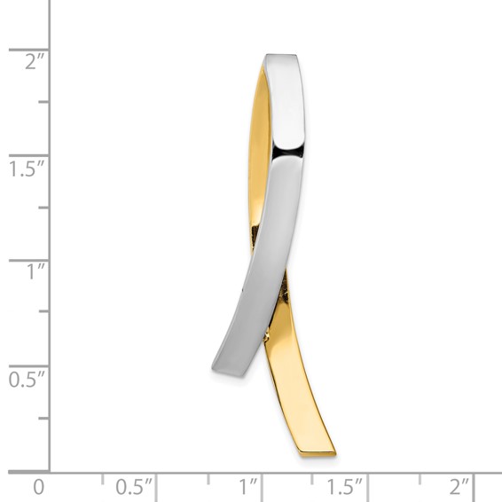 14k Two-Tone Slide Fits up to 10mm Regular/Fancy/Reversible Omega
