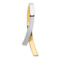 14K Two-Tone Slide Fits Up to 10mm Regular Fancy Reversible Omega view 1