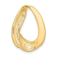 14K Yellow Gold Polished Oval Slide Fits Up to 8mm Regular 10mm Fancy Or Reversible Omega view 3