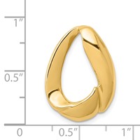 14K Yellow Gold Polished Oval Slide Fits Up to 8mm Regular 10mm Fancy Or Reversible Omega view 4