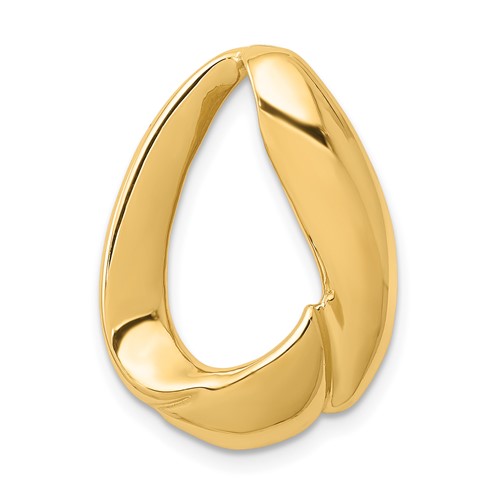 14K Polished Oval Slide Fits Up to 8mm Regular 10mm Fancy Or Reversible Omega