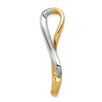 14K Two-tone Polished Slide Fits Up to 4mm Regular 6mm Fancy Or Reversible Omega view 2