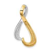 14K Two-tone Polished Slide Fits Up to 4mm Regular 6mm Fancy Or Reversible Omega view 3