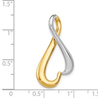 14K Two-tone Polished Slide Fits Up to 4mm Regular 6mm Fancy Or Reversible Omega view 4