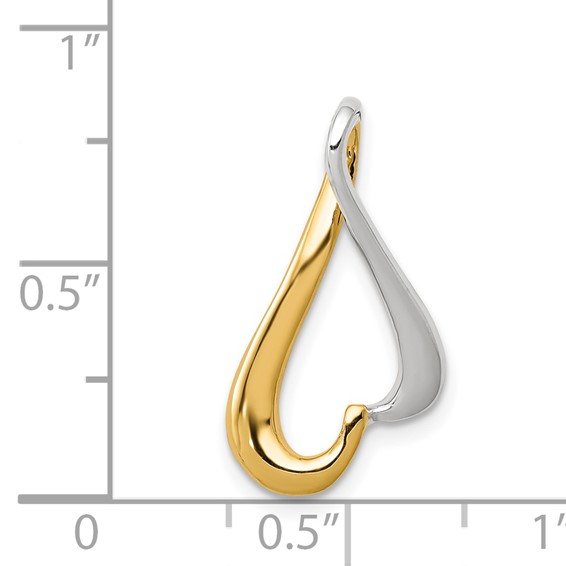 14k Two-tone Slide Fits up to 2mm Regular/4mm Fancy or Reversible Omega