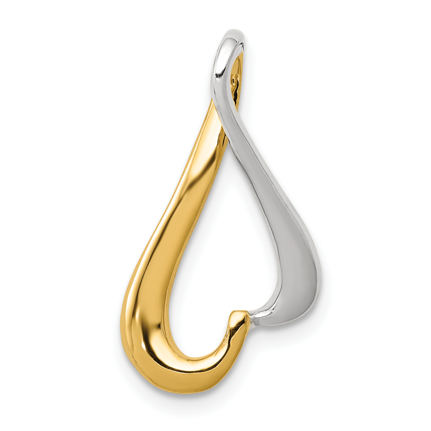 14k Two-tone Slide Fits up to 2mm Regular/4mm Fancy or Reversible Omega (SL548)