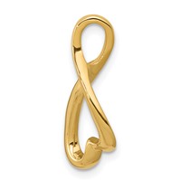 14K Yellow Gold Polished Slide Fits Up to 2mm Regular 4mm Fancy Or Reversible Omega view 2
