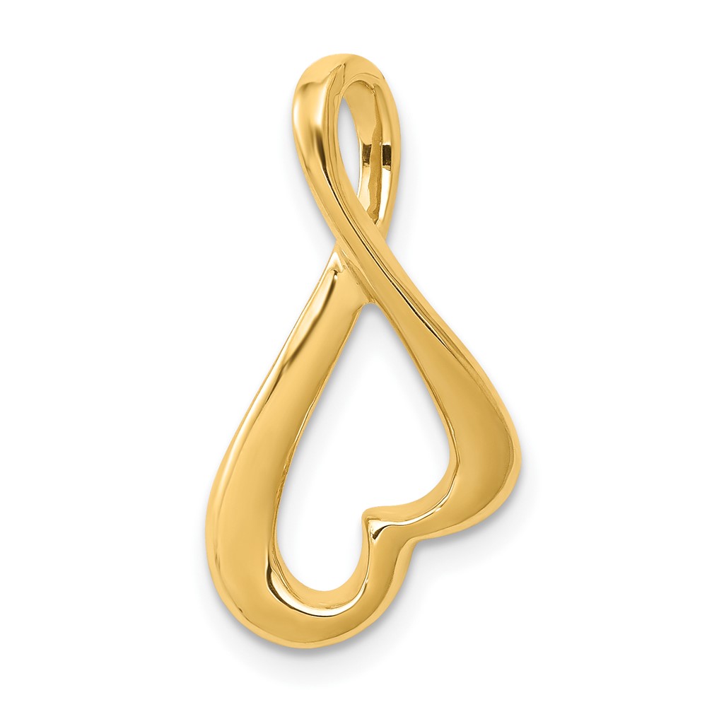14K Yellow Gold Polished Slide Fits Up to 2mm Regular 4mm Fancy Or Reversible Omega