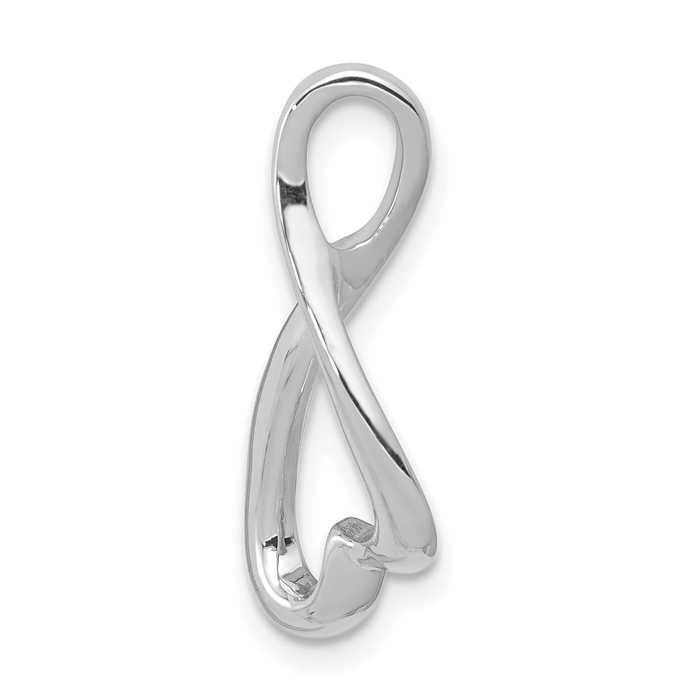 14k White Gold Polished Slide Fits up to 2mm Regular/4mm Fancy or Reversible Omega (SL549W)
