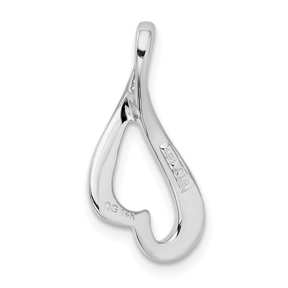 14k White Gold Polished Slide Fits up to 2mm Regular/4mm Fancy or Reversible Omega (SL549W)