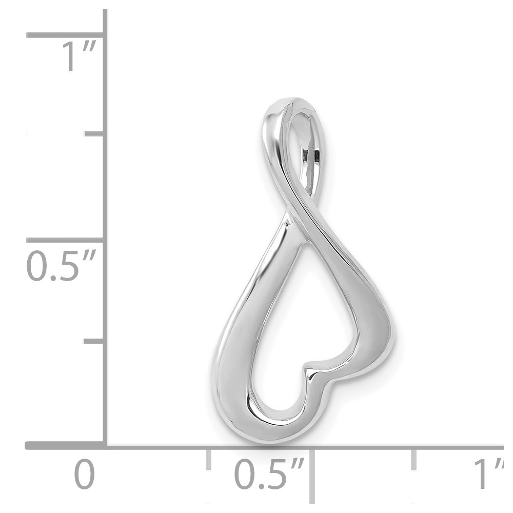 14k White Gold Polished Slide Fits up to 2mm Regular/4mm Fancy or Reversible Omega (SL549W)
