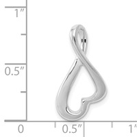 14K White Gold Polished Slide Fits Up to 2mm Regular 4mm Fancy Or Reversible Omega view 4