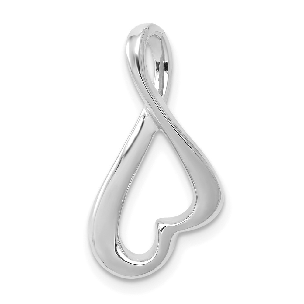 14k White Gold Polished Slide Fits up to 2mm Regular/4mm Fancy or Reversible Omega (SL549W)