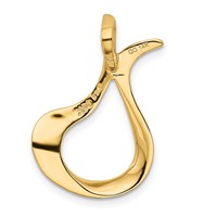 14K Yellow Gold Polished Slide Fits Up to 2mm Regular 3mm Fancy Or Reversible Omega view 3