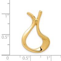 14K Yellow Gold Polished Slide Fits Up to 2mm Regular 3mm Fancy Or Reversible Omega view 4