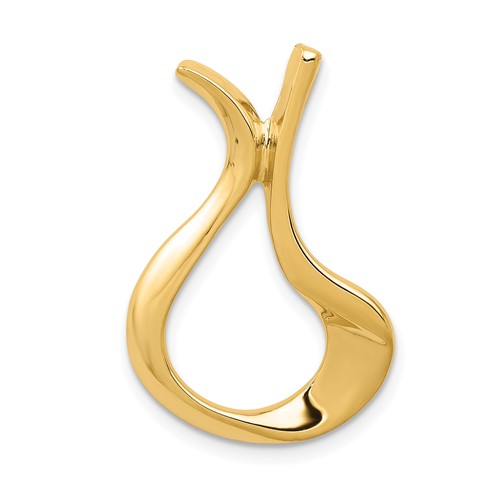14K Yellow Gold Polished Slide Fits Up to 2mm Regular 3mm Fancy Or Reversible Omega