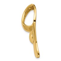 14K Yellow Gold Polished Heart Slide Fits Up to 8mm Regular 10mm Fancy Or Reversible Omega view 2
