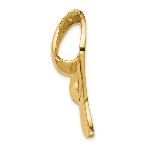 Gold Polished Heart Slide Pendants