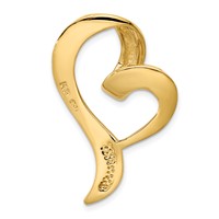 14K Yellow Gold Polished Heart Slide Fits Up to 8mm Regular 10mm Fancy Or Reversible Omega view 4