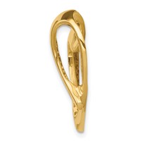 14K Yellow Gold Polished Heart Slide Fits Up to 4mm Regular 6mm Fancy Or Reversible Omega view 2