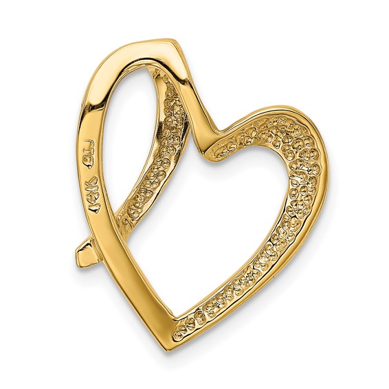 Gold Polished Heart Slide Pendants