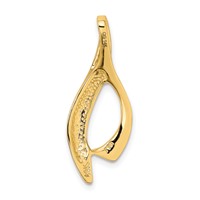 14K Yellow Gold Polished Slide Fits Up to 4mm Regular 6mm Fancy Or Reversible Omega view 3