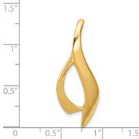 14K Yellow Gold Polished Slide Fits Up to 4mm Regular 6mm Fancy Or Reversible Omega view 4
