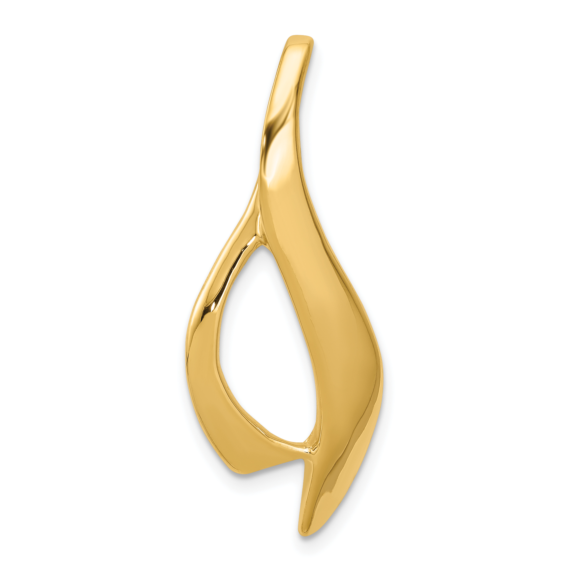 14k Polished Slide Fits up to 4mm Regular/6mm Fancy or Reversible Omega (SL570)
