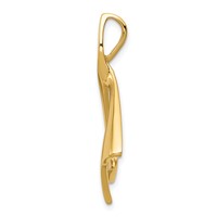 14K Yellow Gold Polished Slide Fits Up to 2mm Regular 6mm Fancy Or Reversible Omega view 2