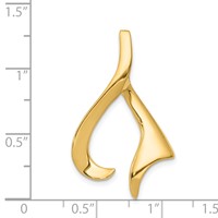 14K Yellow Gold Polished Slide Fits Up to 2mm Regular 6mm Fancy Or Reversible Omega view 4